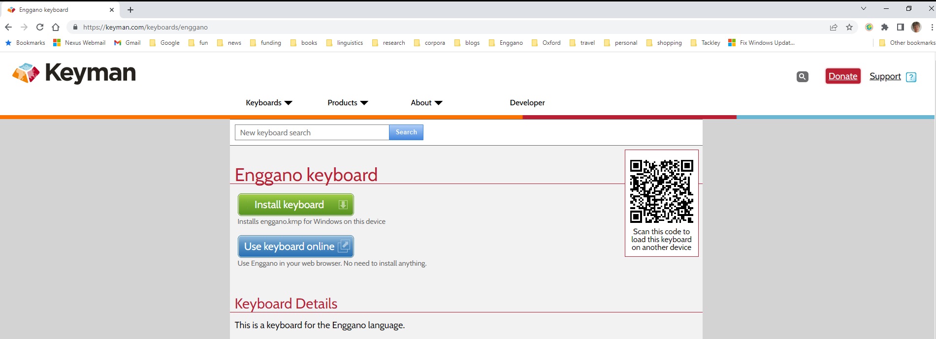 Install Enggano keyboard for Keyman